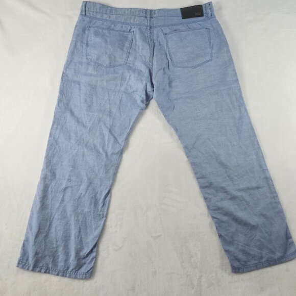Hugo Boss Men's Size 38x34 Blue Linen Cotton Pants Iowa Regular Fit - Picture 2 of 15